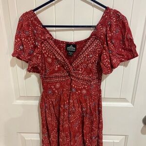 Angie Red Puff Sleeve Sundress